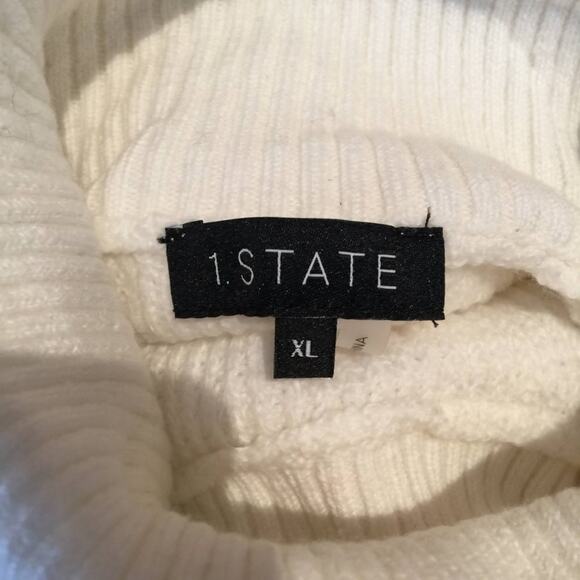 1 State Waffle-Knit Button Turtleneck Sweater Size XLarge NWT xl cowl winter - Picture 8 of 8